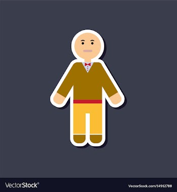 Paper sticker on stylish background poker man vector image