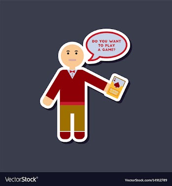Paper sticker on stylish background poker man vector image