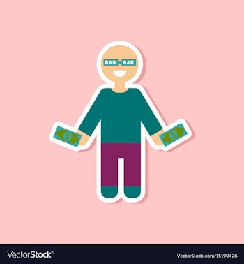 Paper sticker on stylish background poker man vector image