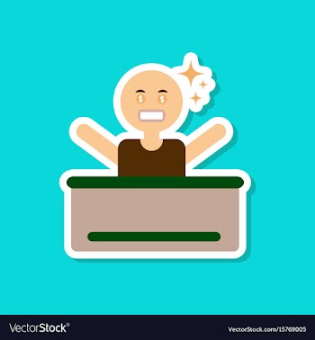 Paper sticker on stylish background poker man vector image