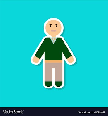 Paper sticker on stylish background poker man vector image