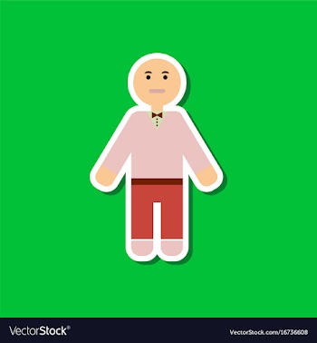 Paper sticker on stylish background poker man vector image