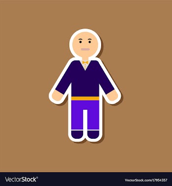 Paper sticker on stylish background poker man vector image