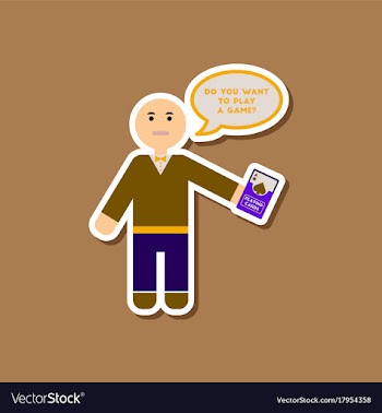 Paper sticker on stylish background poker man vector image