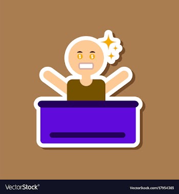 Paper sticker on stylish background poker man vector image