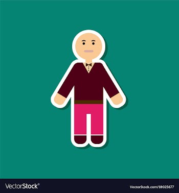 Paper sticker on stylish background poker man vector image