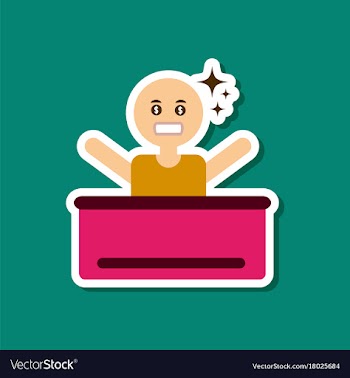 Paper sticker on stylish background poker man vector image