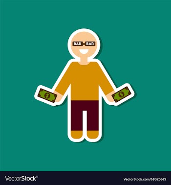 Paper sticker on stylish background poker man vector image