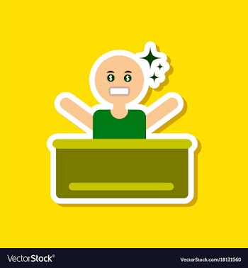 Paper sticker on stylish background poker man vector image