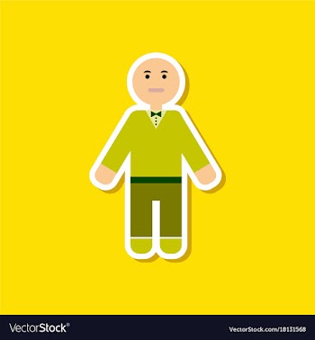 Paper sticker on stylish background poker man vector image