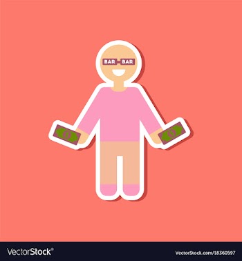 Paper sticker on stylish background poker man vector image