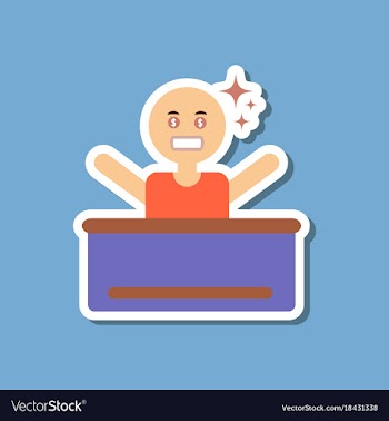 Paper sticker on stylish background poker man vector image