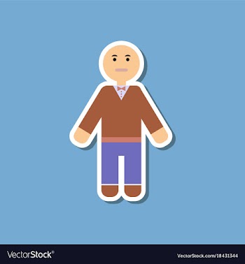 Paper sticker on stylish background poker man vector image