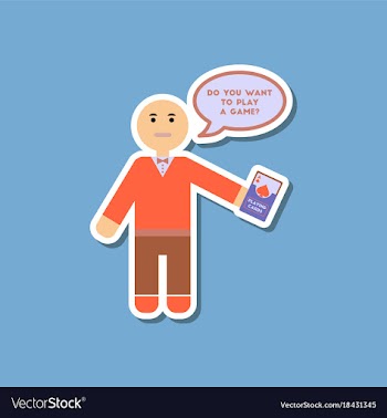 Paper sticker on stylish background poker man vector image