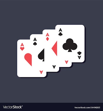 Paper sticker on stylish background poker playing vector image