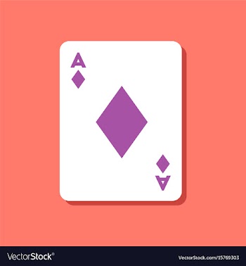 Paper sticker on stylish background poker playing vector image