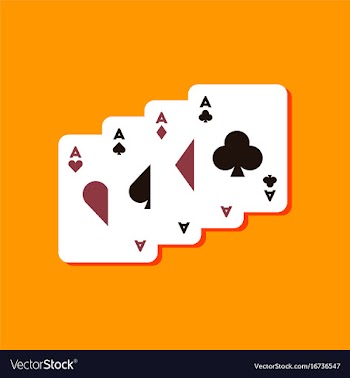 Paper sticker on stylish background poker playing vector image