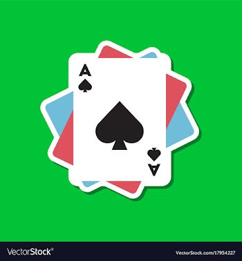 Paper sticker on stylish background poker playing vector image