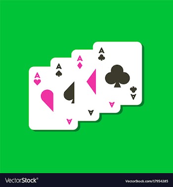 Paper sticker on stylish background poker playing vector image
