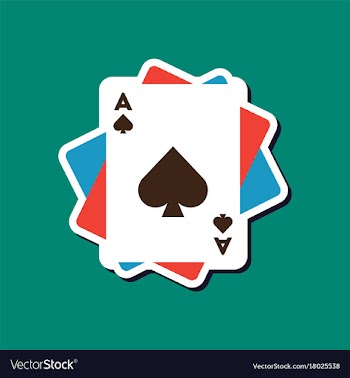 Paper sticker on stylish background poker playing vector image