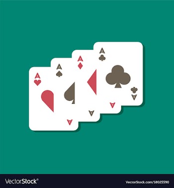 Paper sticker on stylish background poker playing vector image
