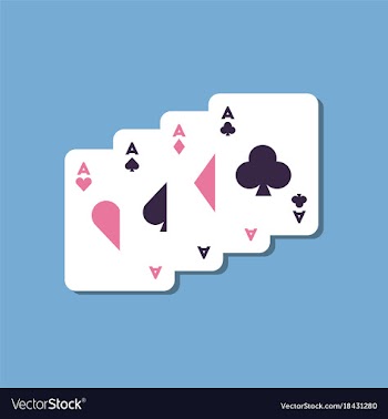 Paper sticker on stylish background poker playing vector image