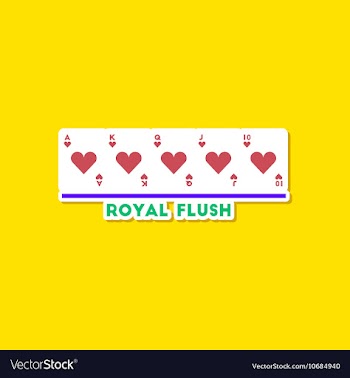 Paper sticker on stylish background poker royal vector image