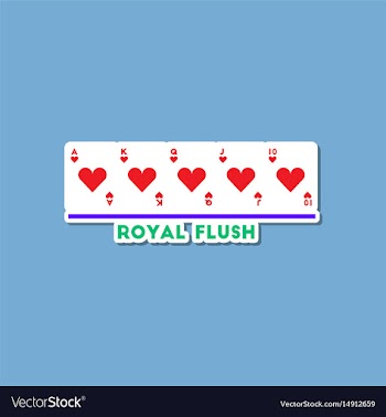 Paper sticker on stylish background poker royal vector image