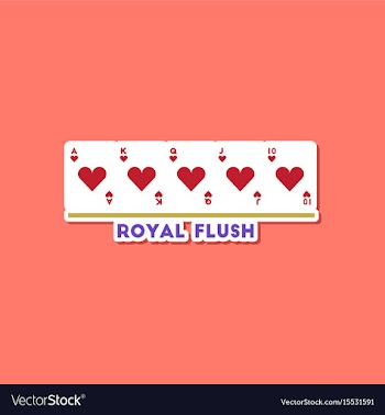 Paper sticker on stylish background poker royal vector image