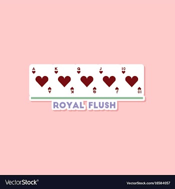 Paper sticker on stylish background poker royal vector image