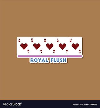 Paper sticker on stylish background poker royal vector image