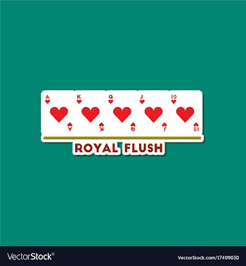 Paper sticker on stylish background poker royal vector image