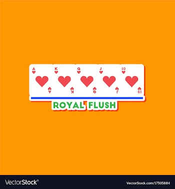 Paper sticker on stylish background poker royal vector image