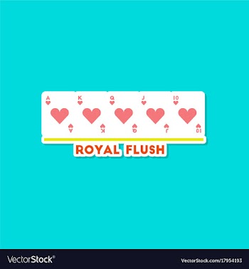 Paper sticker on stylish background poker royal vector image