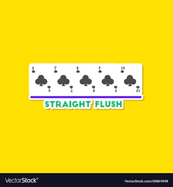 Paper sticker on stylish background poker straight vector image