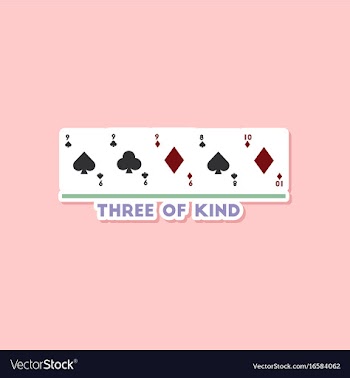 Paper sticker on stylish background poker three vector image