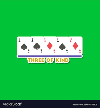 Paper sticker on stylish background poker three vector image