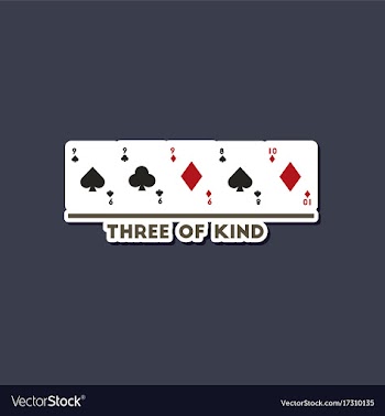 Paper sticker on stylish background poker three vector image