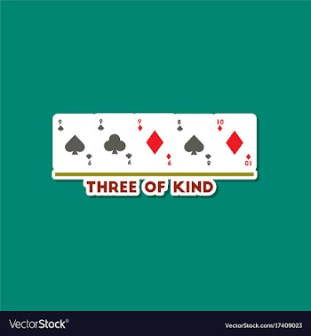 Paper sticker on stylish background poker three vector image