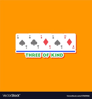 Paper sticker on stylish background poker three vector image