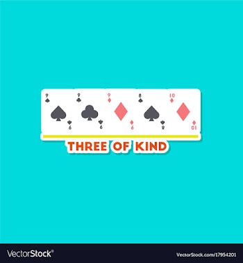 Paper sticker on stylish background poker three vector image