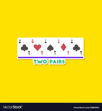 Paper sticker on stylish background poker two vector image