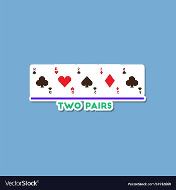 Paper sticker on stylish background poker two vector image