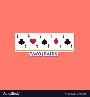 Paper sticker on stylish background poker two vector image