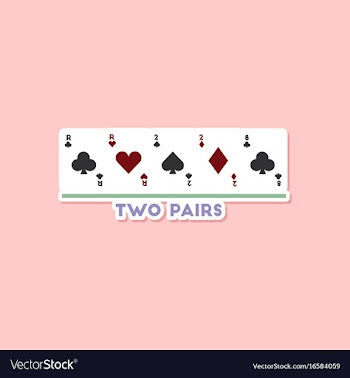 Paper sticker on stylish background poker two vector image