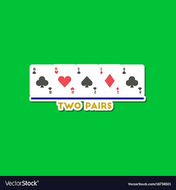Paper sticker on stylish background poker two vector image