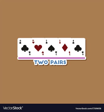 Paper sticker on stylish background poker two vector image