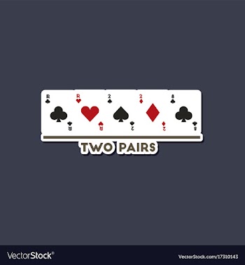 Paper sticker on stylish background poker two vector image