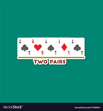 Paper sticker on stylish background poker two vector image
