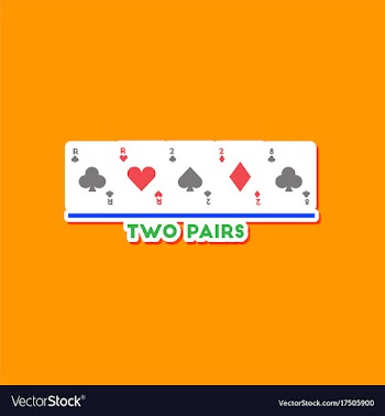 Paper sticker on stylish background poker two vector image
